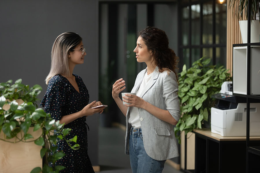 Two women talking Two women talking