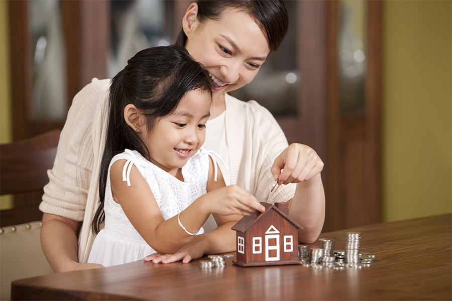 Mother and child building toy Mother and child building toy